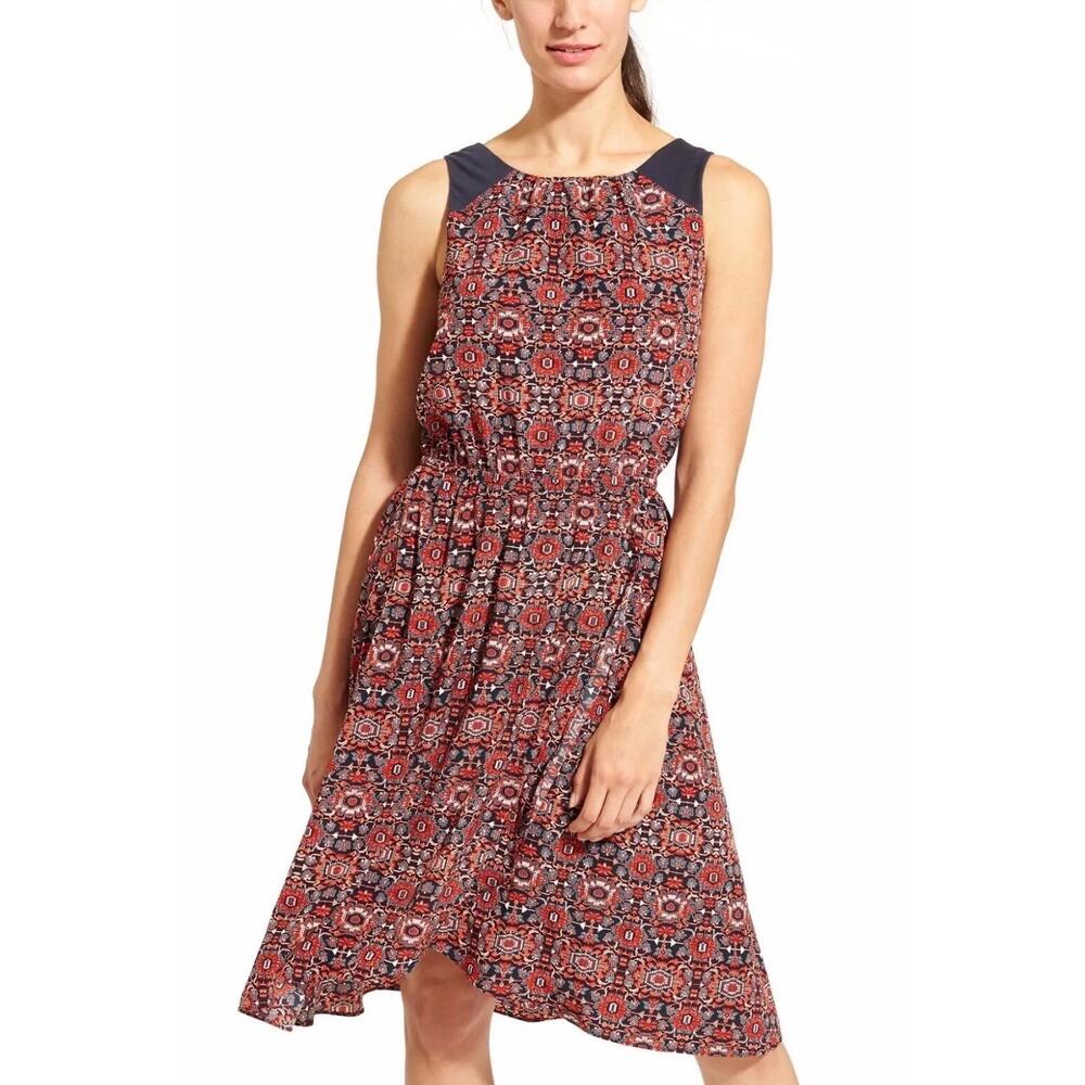 Athleta Martinique Geometric Tassel Back Keyhole Sleeveless Tank Dress Size S